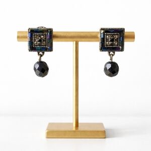 Premier Designs Mosaic Drop Earrings Multicolor Crystal Hematite Bead